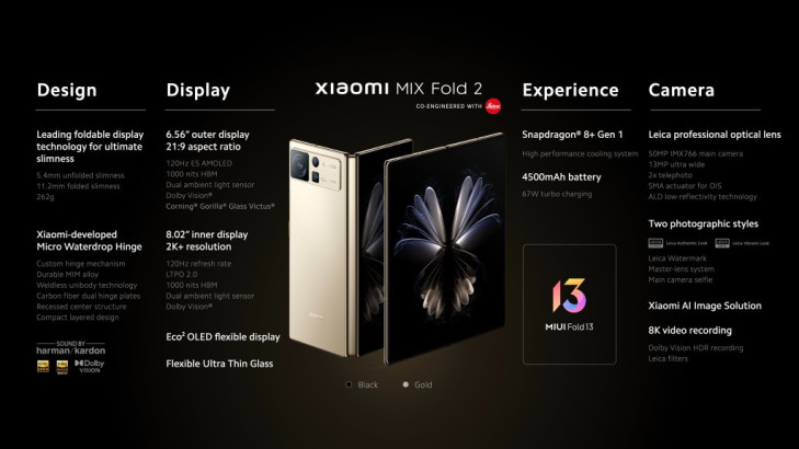 Xiaomi MIX Fold 2 ra mắt: thiết kế đẹp, Snapdragon 8+ Gen 1, camera Leica ảnh 5