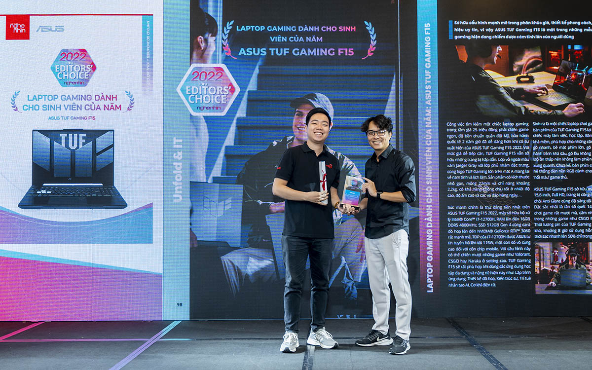 EDITORS' CHOICE AWARDS 2022 - Laptop gaming dành cho sinh viên của năm: ASUS TUF Gaming F15