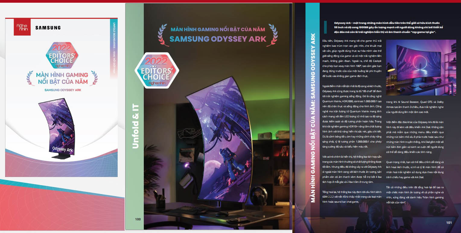 EDITORS' CHOICE AWARDS 2022 - Màn hình gaming nổi bật của năm: Samsung Odyssey Ark