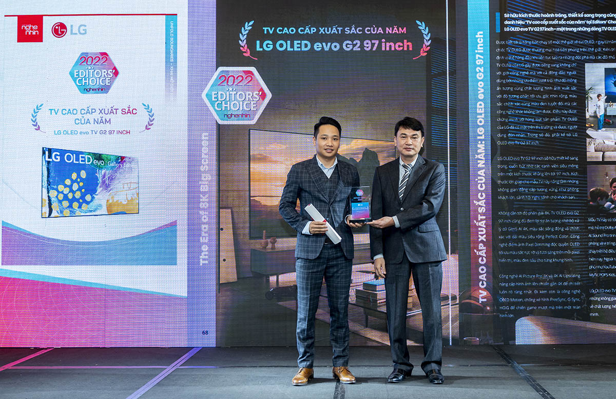 EDITORS' CHOICE AWARDS 2022 - TV cao cấp xuất sắc của năm: LG OLED TV G2 97 inch