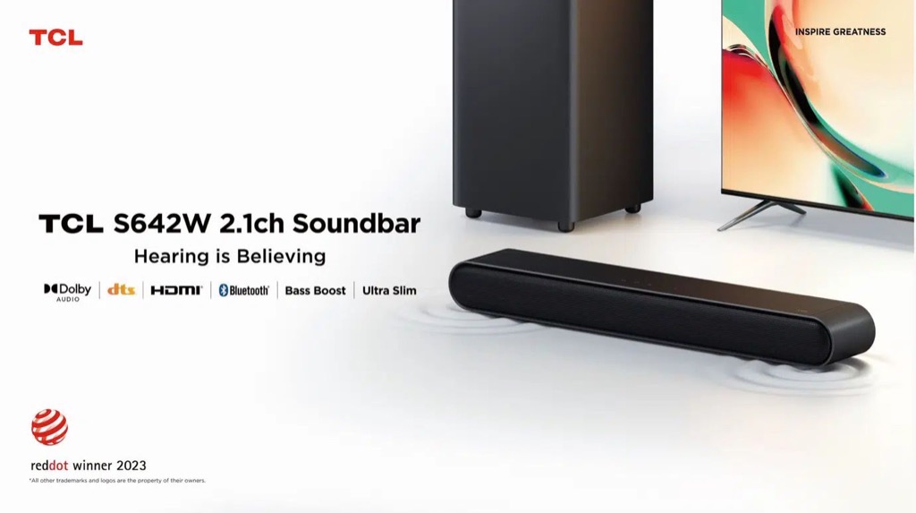 Nổi tiếng vì TV, TCL giật giải thưởng thiết kế danh giá Red Dot 2023 với series loa soundbar S6